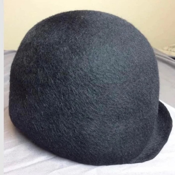 Vintage Lilli Moffit Women\'s Black Felt Dome Copper Feather Hat Reno Nevada main image 8